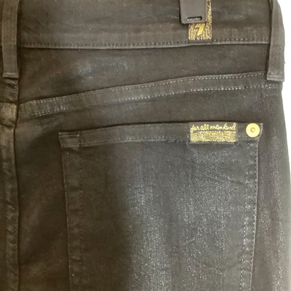 7 For All Mankind black denim textured jeans size 31 - Picture 5 of 6